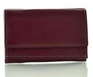 Kožená mini peněženka - rubín