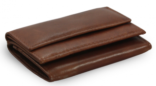 Kožená mini peněženka -tmavě hnědá