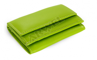 Kožená mini peněženka - zelená