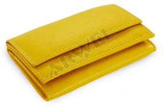 Kožená mini peněženka - žlutá