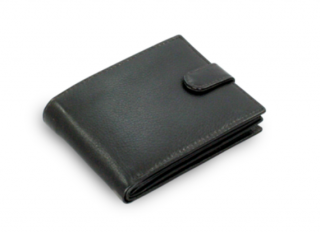 Kožená pánská peněženka s přezkou Arwel - černá