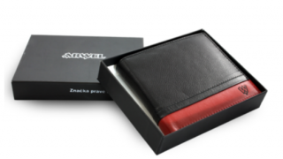 Kožená peněženka Arwel - černočervená