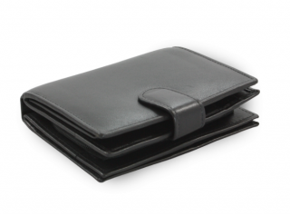 Kožená peněženka Arwel s přezkou - černá