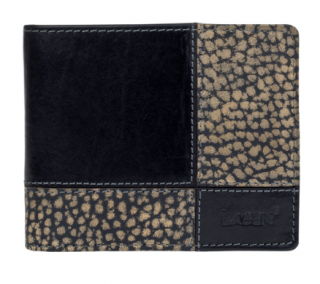 Kožená peněženka Lagen - černá vzor