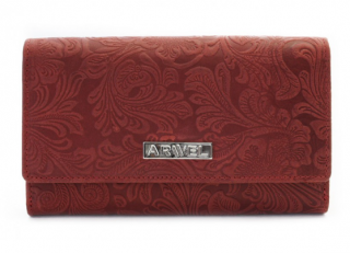 Kožená peněženka s ražbou  Arwel - červená