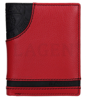 Kožená peněženka s ražbou Lagen - červenočerná