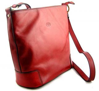 Kožená taška přes rameno Katana - červená