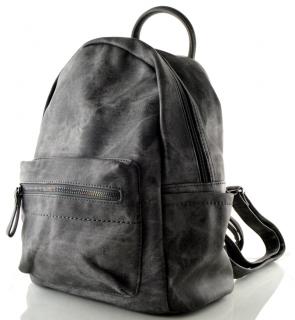 Koženkový batoh černo šedý