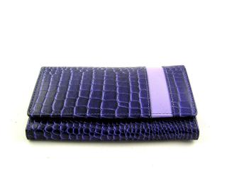 Kroko modro-fialová dámská peněženka Lagen s pruhem