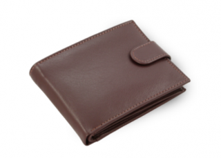 Menší kožená peněženka s přezkou Arwel - hnědá