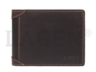 Moderní kožená peněženka na šířku - hnědá