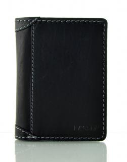 Moderní kožená peněženka na výšku - černá