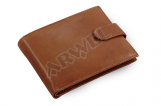 Pánská kožená peněženka s přezkou Arwel - hnědá