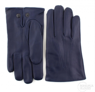 Pánské kožené rukavice Bohemia Gloves - modré Velikost: 9,5