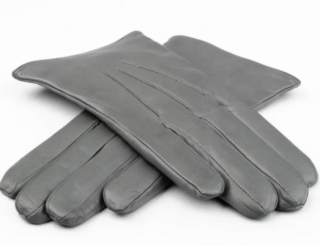 Pánské kožené rukavice šedé barvy s podšívkou Velikost: 8,5