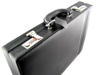 Pánský kožený kufr - černý