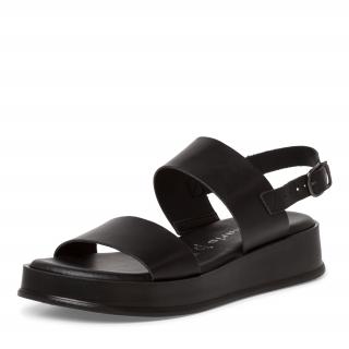 Pohodlné kožené černé sandály Tamaris Velikost: 37