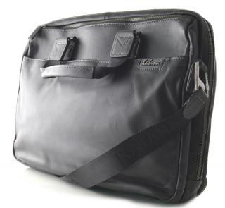 Prostorná manažerská kožená taška Katana - černá