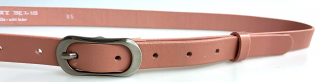 Růžový kožený dámský opasek Penny Belts 95 cm