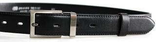 Společenský černý kožený opasek - Penny Belts 105 cm