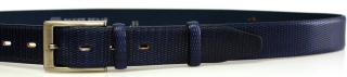 Společenský modrý kožený opasek 110 cm - Penny Belts