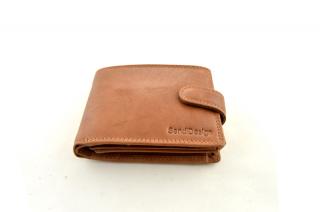 Světle hnědá kožená peněženka s přezkou SendiDesign