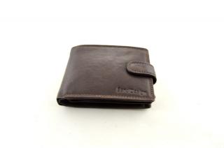 Tmavě hnědá kožená peněženka s přezkou SendiDesign