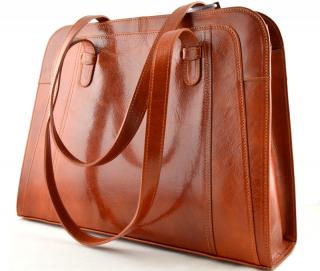 Velká manažerská kožená kabelka Silvercase - oranžová