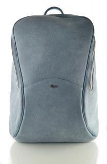 Vysoký kožený batoh Hanj - modrý
