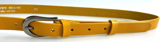 Žlutý kožený dámský opasek 90 cm Penny Belts
