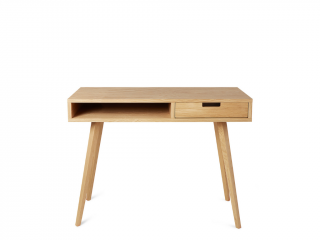 Designový dřevěný psací stůl se šuplíkem LEA 100 cm přírodní Kvalita dřeva: 2. Kombinace dubového masivu a dýhované DTD desky, Strana: Vpravo