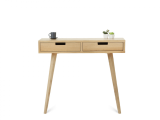 Konzolový odkládací stolek ze dřeva NELA 30 cm přírodní Kvalita dřeva: 2. Kombinace dubového masivu a dýhované DTD desky