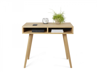 Minimalistický dubový psací stůl LEA 90 cm s policemi Kvalita dřeva: 1. Dubový masiv třídy A