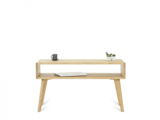 Zaoblený dřevěný konferenční stolek VIDE ONE FLO Kvalita dřeva: 2. Kombinace dubového masivu a dýhované DTD desky