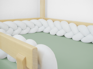 Bavlněný mantinel pletený do copu ze 3 pramenů Zvolte barvu: Bílá, Zvolte rozměr: 350 cm (3,5 metru)