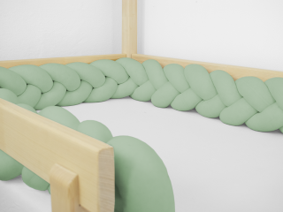 Bavlněný mantinel pletený do copu ze 3 pramenů Zvolte barvu: Lesní zelená, Zvolte rozměr: 350 cm (3,5 metru)