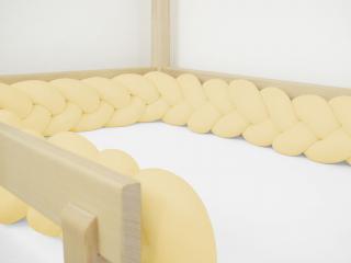 Bavlněný mantinel pletený do copu ze 3 pramenů Zvolte barvu: Vanilková, Zvolte rozměr: 350 cm (3,5 metru)