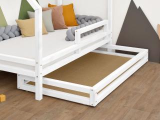 Bílý úložný šuplík 2IN1 pod postel na kolečkách 90x160 cm (pod postel 90x180 cm) s roštem a plným dnem