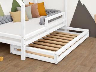Bílý úložný šuplík 2IN1 pod postel na kolečkách 90x160 cm (pod postel 90x180 cm) s roštem