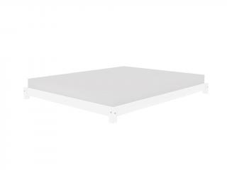 Designové dvoulůžko TATAMI v japonském stylu Zvolte barvu hranolů: Bílá, Zvolte barvu ploch: Bílá, Rozměr: 160x200 cm