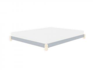 Designové dvoulůžko TATAMI v japonském stylu Zvolte barvu hranolů: Nelakovaná, Zvolte barvu ploch: Tmavě šedá, Zvolte rozměr: 160x200 cm