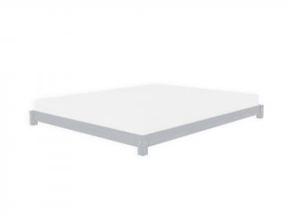Designové dvoulůžko TATAMI v japonském stylu Zvolte barvu hranolů: Tmavě šedá, Zvolte barvu ploch: Tmavě šedá, Zvolte rozměr: 160x200 cm