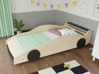 Dětská auto postel ve tvaru FERRARI F40 80x160 cm Zvolte barvu: Bílá - transparentní