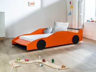 Dětská auto postel ve tvaru FERRARI F40 80x160 cm Zvolte barvu: Oranžová - černá
