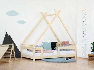 Dětská domečková postel TAHUKA ve tvaru týpí s bezpečnostní zábranou Zvolte barvu: Bílá, Zvolte rozměr: 90x190 cm