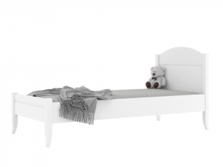 Dětská dřevěná jednolůžková postel ALEX s čelem 90x200 cm Zvolte barvu: Bílá