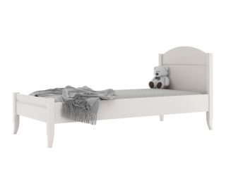Dětská dřevěná jednolůžková postel ALEX s čelem 90x200 cm Zvolte barvu: Krémová