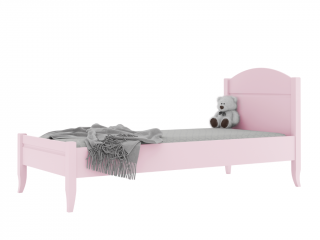 Dětská dřevěná jednolůžková postel ALEX s čelem 90x200 cm Zvolte barvu: Růžová