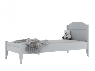 Dětská dřevěná jednolůžková postel ALEX s čelem 90x200 cm Zvolte barvu: Šedá