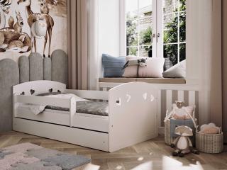Dětská jednolůžková postel JULIA se zábranou Rozměr: 80x140 cm, Matrace: Bez matrace, Šuplík: Bez šuplíku